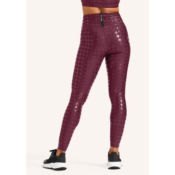 Peloton Purple Res Show Up Houndstooth Printed Legging Sizes L - Picture 2 of 15
